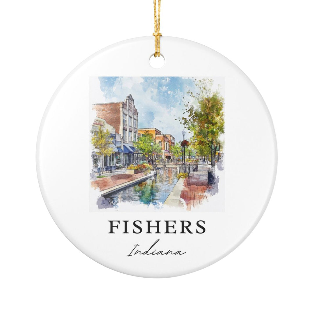 Fishers Indiana Ornament: Unique Fishers Indiana Souvenir, Fishers Indiana Xmas Decor, and Authentic Fishers Indiana Gift