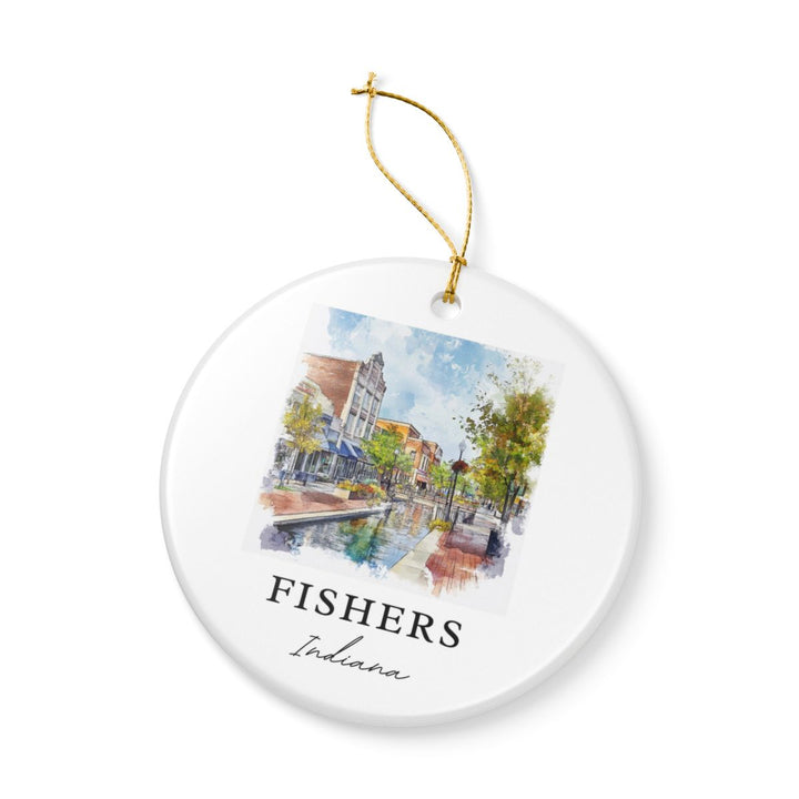Fishers Indiana Ornament: Unique Fishers Indiana Souvenir, Fishers Indiana Xmas Decor, and Authentic Fishers Indiana Gift