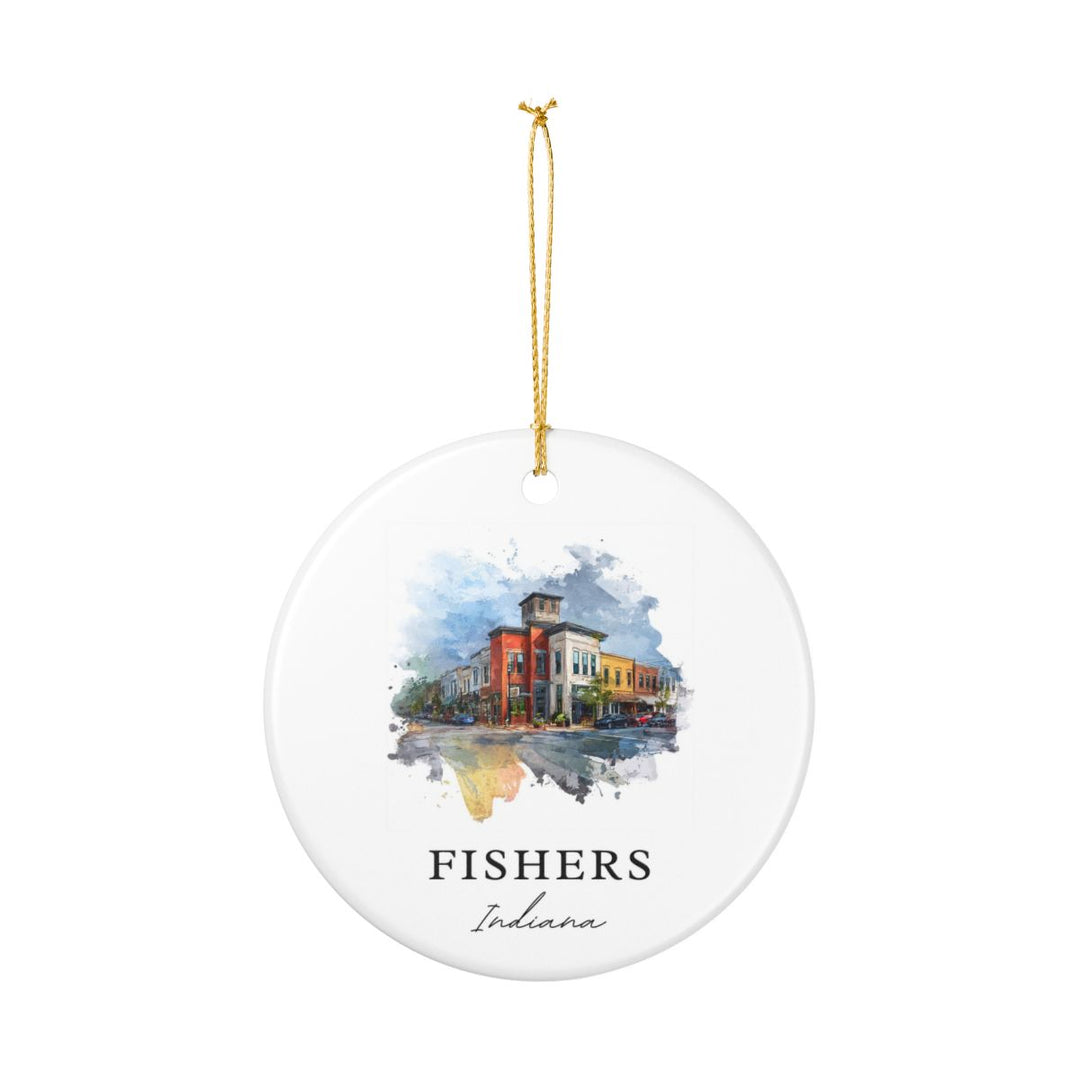 Fishers Indiana Ornament: Unique Fishers Souvenir, Fishers Indiana Xmas Decor, and Authentic Fishers Gift