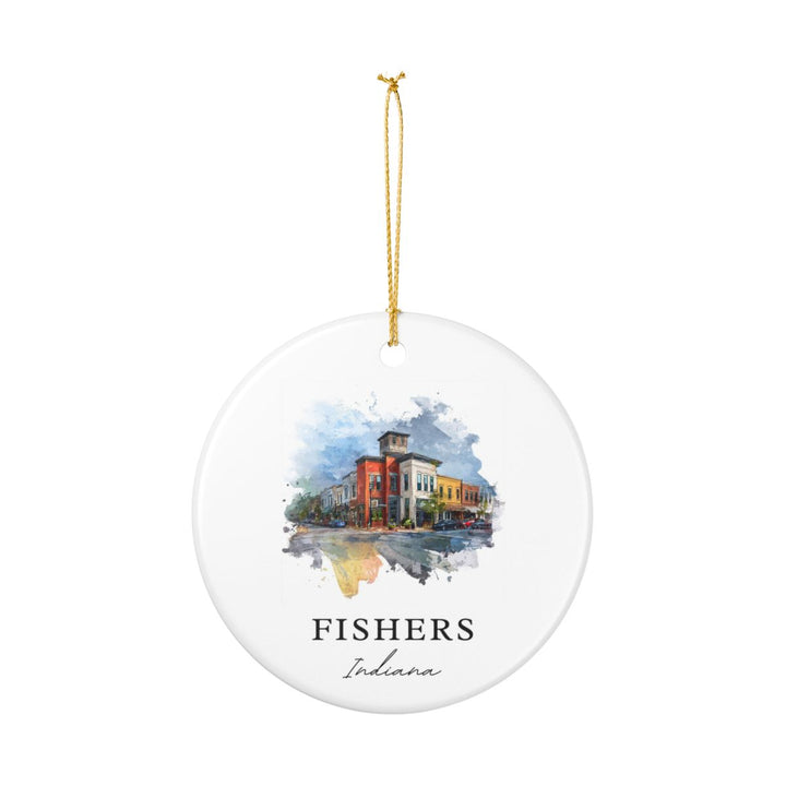 Fishers Indiana Ornament: Unique Fishers Souvenir, Fishers Indiana Xmas Decor, and Authentic Fishers Gift