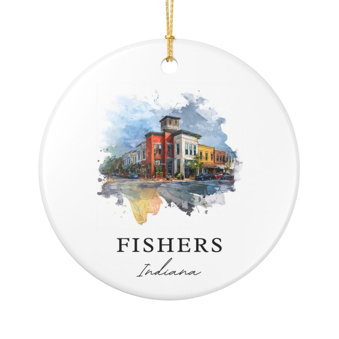 Fishers Indiana Ornament: Unique Fishers Souvenir, Fishers Indiana Xmas Decor, and Authentic Fishers Gift