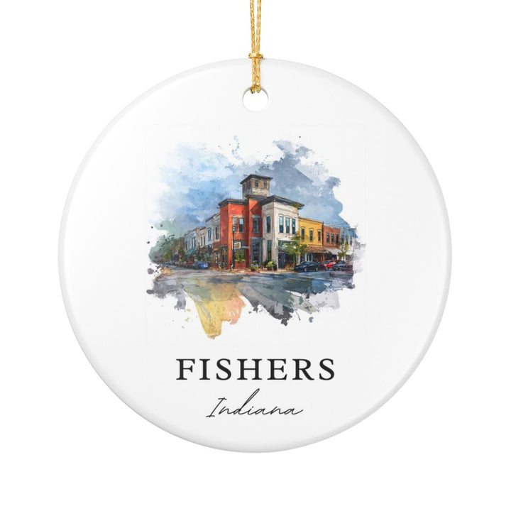 Fishers Indiana Ornament: Unique Fishers Souvenir, Fishers Indiana Xmas Decor, and Authentic Fishers Gift