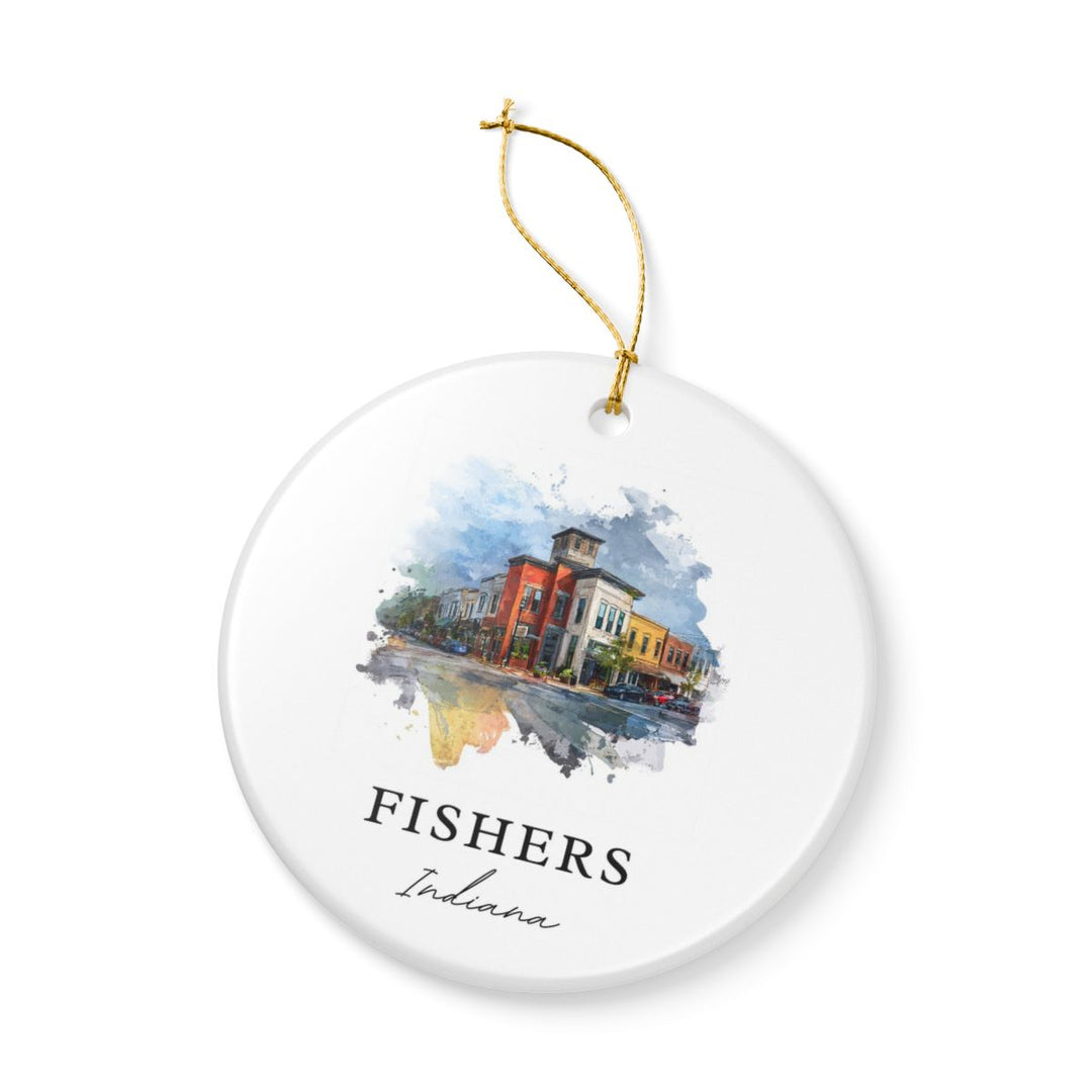 Fishers Indiana Ornament: Unique Fishers Souvenir, Fishers Indiana Xmas Decor, and Authentic Fishers Gift