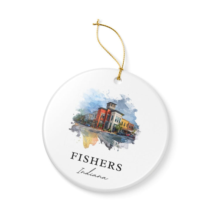 Fishers Indiana Ornament: Unique Fishers Souvenir, Fishers Indiana Xmas Decor, and Authentic Fishers Gift