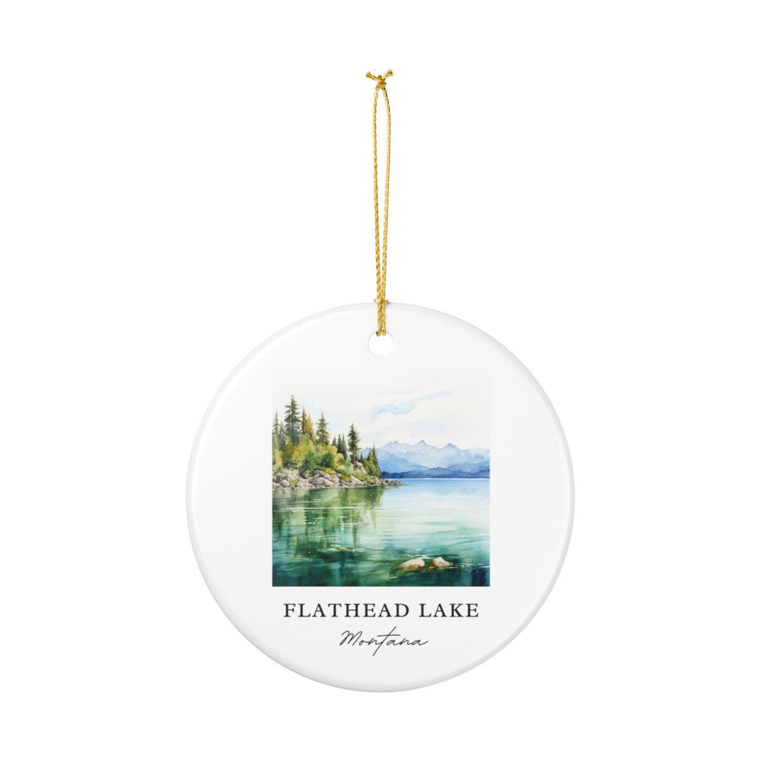 Flathead Lake Montana Ornament: Unique Flathead Lake Souvenir, Flathead Lake Montana Xmas Decor, and Authentic Flathead Lake Gift