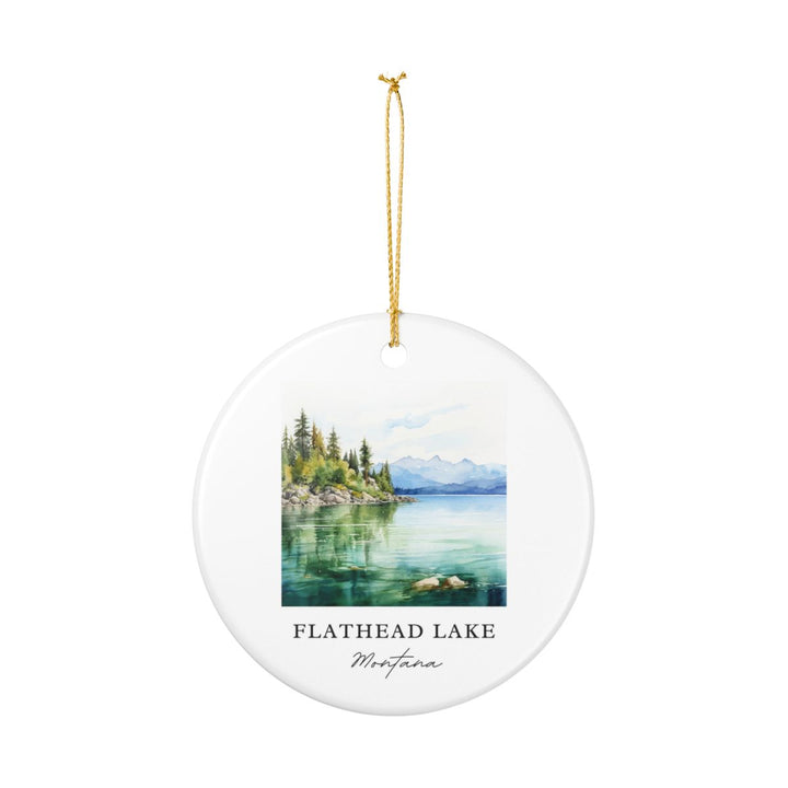 Flathead Lake Montana Ornament: Unique Flathead Lake Souvenir, Flathead Lake Montana Xmas Decor, and Authentic Flathead Lake Gift