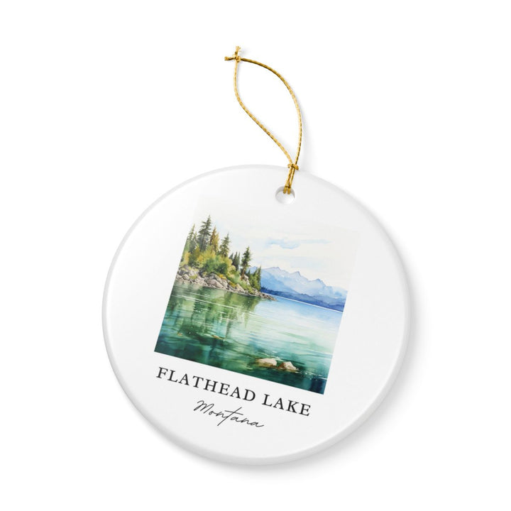 Flathead Lake Montana Ornament: Unique Flathead Lake Souvenir, Flathead Lake Montana Xmas Decor, and Authentic Flathead Lake Gift