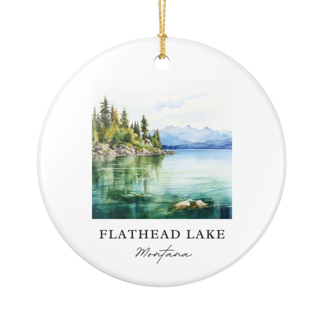 Flathead Lake Montana Ornament: Unique Flathead Lake Souvenir, Flathead Lake Montana Xmas Decor, and Authentic Flathead Lake Gift