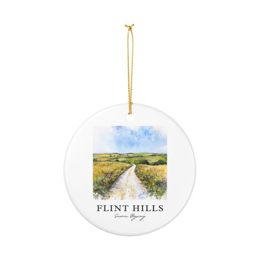 Flint Hills Scenic Byway Kansas Ornament: Unique Flint Hills Scenic Byway Souvenir, Flint Hills Scenic Byway Kansas Xmas Decor, and Authentic Flint Hills Scenic Byway Gift