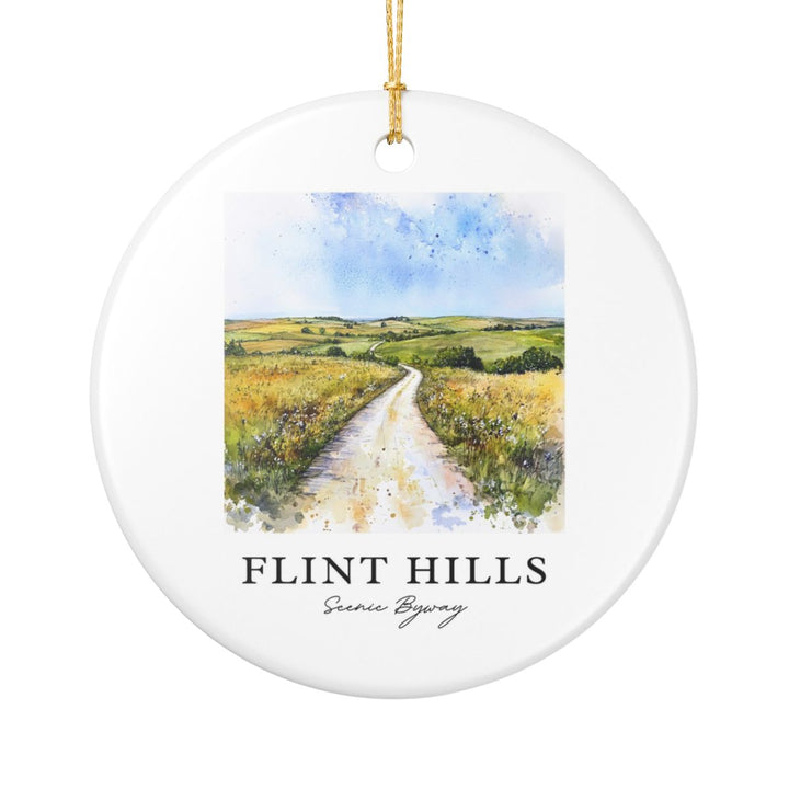 Flint Hills Scenic Byway Kansas Ornament: Unique Flint Hills Scenic Byway Souvenir, Flint Hills Scenic Byway Kansas Xmas Decor, and Authentic Flint Hills Scenic Byway Gift