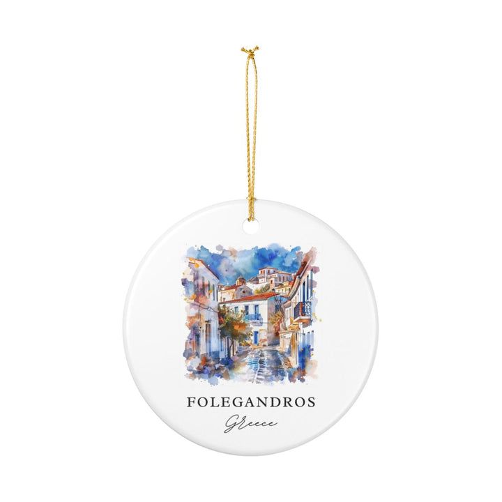 Folegandros Greece Ornament: Unique Folegandros Souvenir, Folegandros Greece Xmas Decor, and Authentic Folegandros Gift
