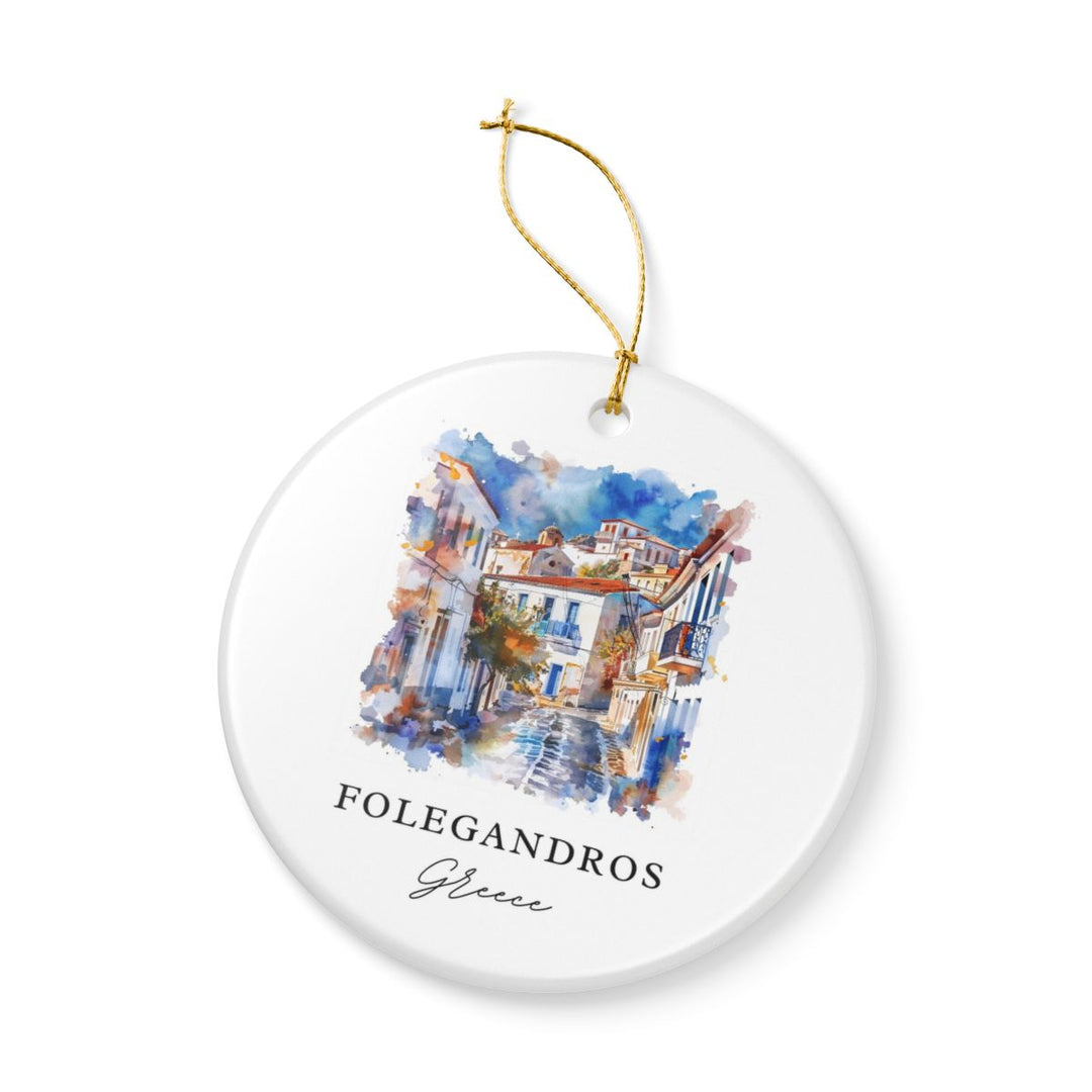 Folegandros Greece Ornament: Unique Folegandros Souvenir, Folegandros Greece Xmas Decor, and Authentic Folegandros Gift