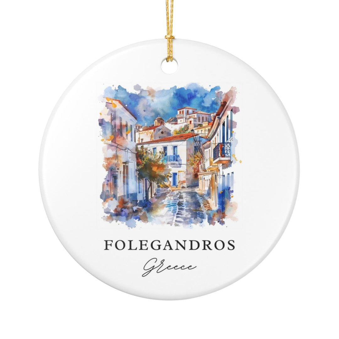 Folegandros Greece Ornament: Unique Folegandros Souvenir, Folegandros Greece Xmas Decor, and Authentic Folegandros Gift