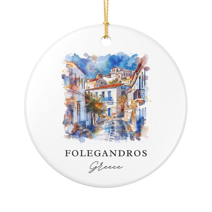 Folegandros Greece Ornament: Unique Folegandros Souvenir, Folegandros Greece Xmas Decor, and Authentic Folegandros Gift