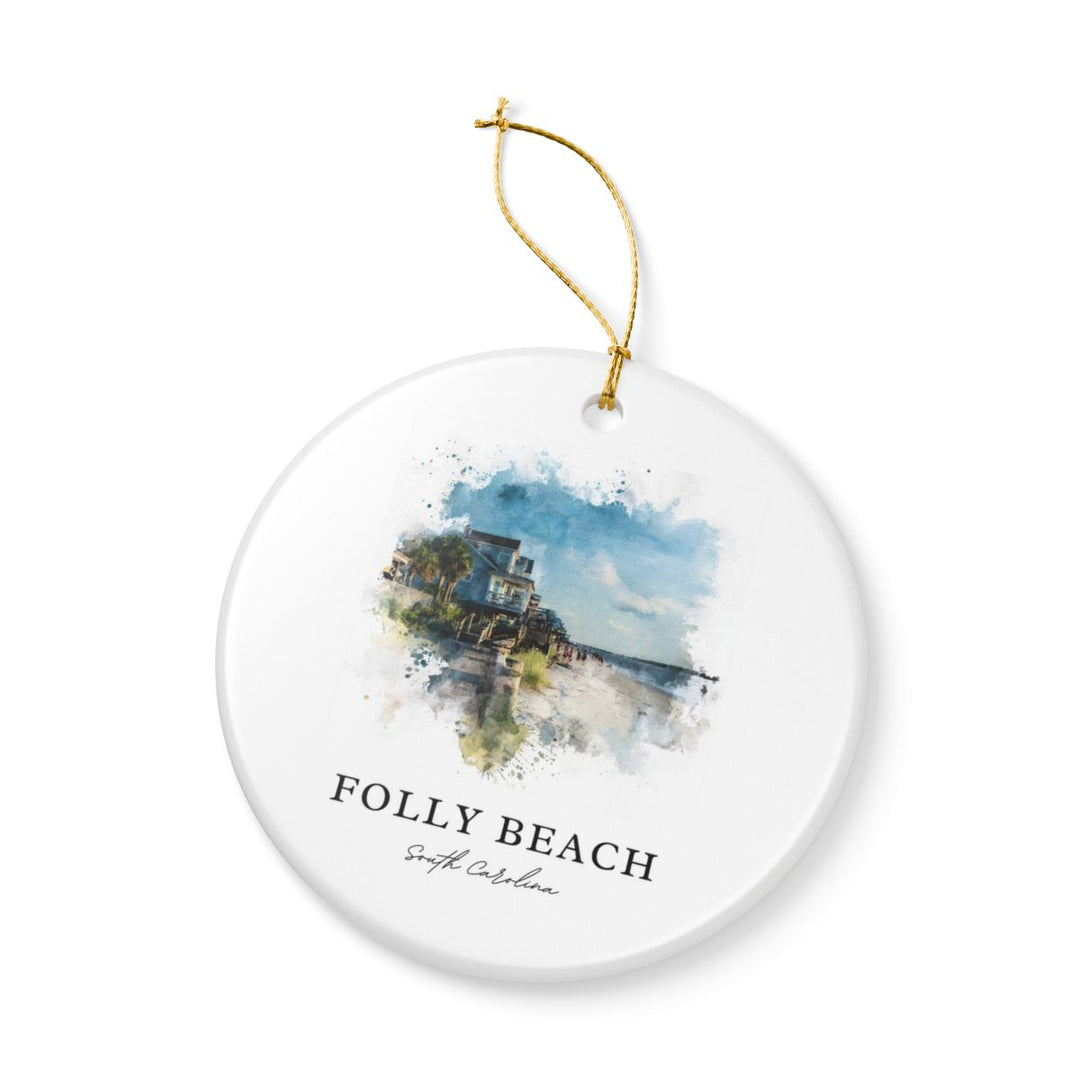 Folly Beach South Carolina Ornament | Christmas Travel Souvenir Gift