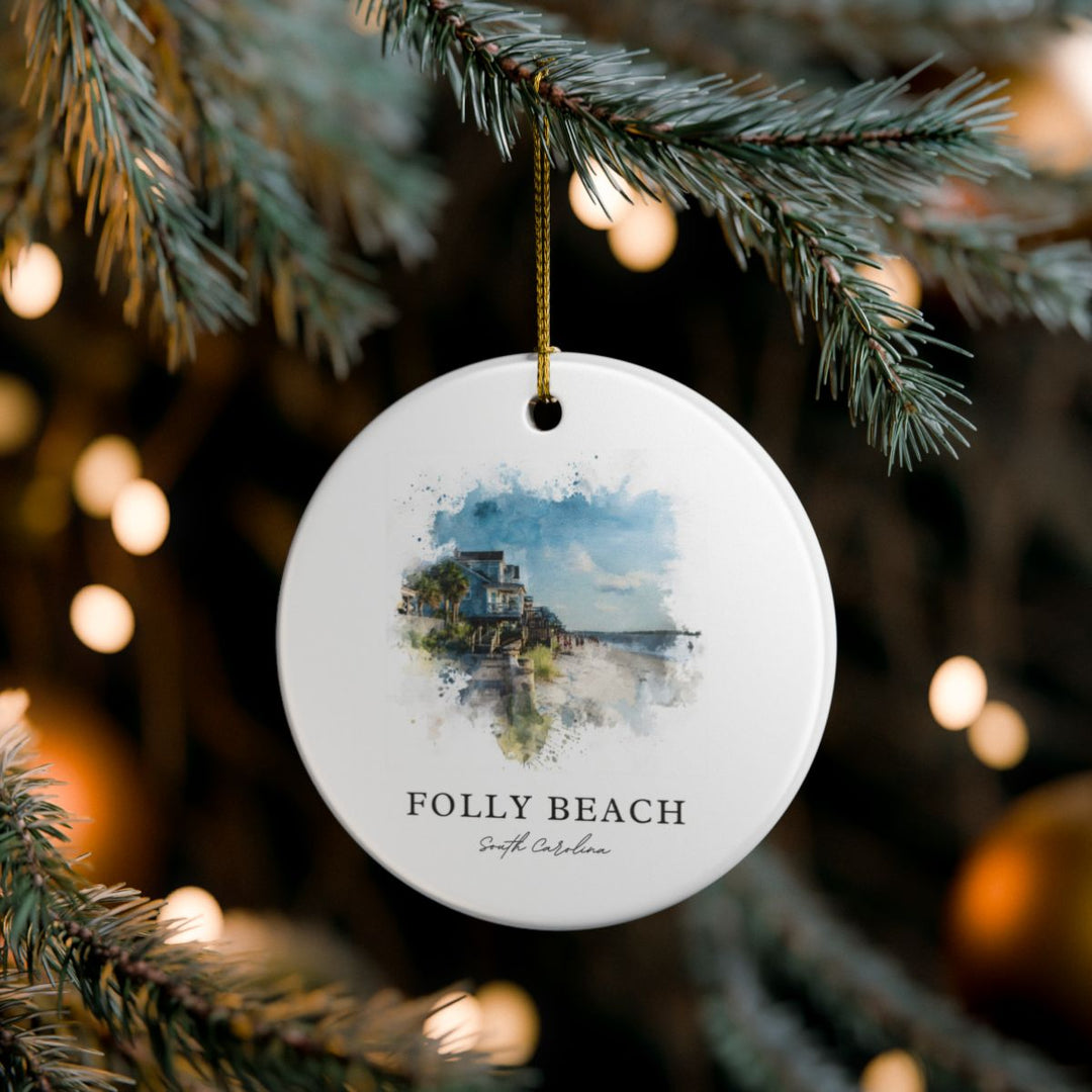 Folly Beach South Carolina Ornament | Christmas Travel Souvenir Gift