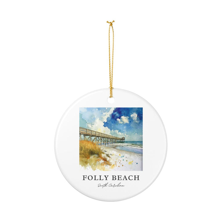 Folly Beach South Carolina Ornament | Christmas Travel Souvenir Gift