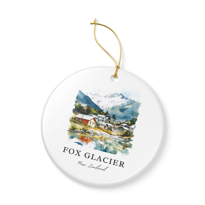 Fox Glacier Village New Zealand Ornament: Unique Fox Glacier Village Souvenir, Fox Glacier Village New Zealand Xmas Decor, and Authentic Fox Glacier Village Gift