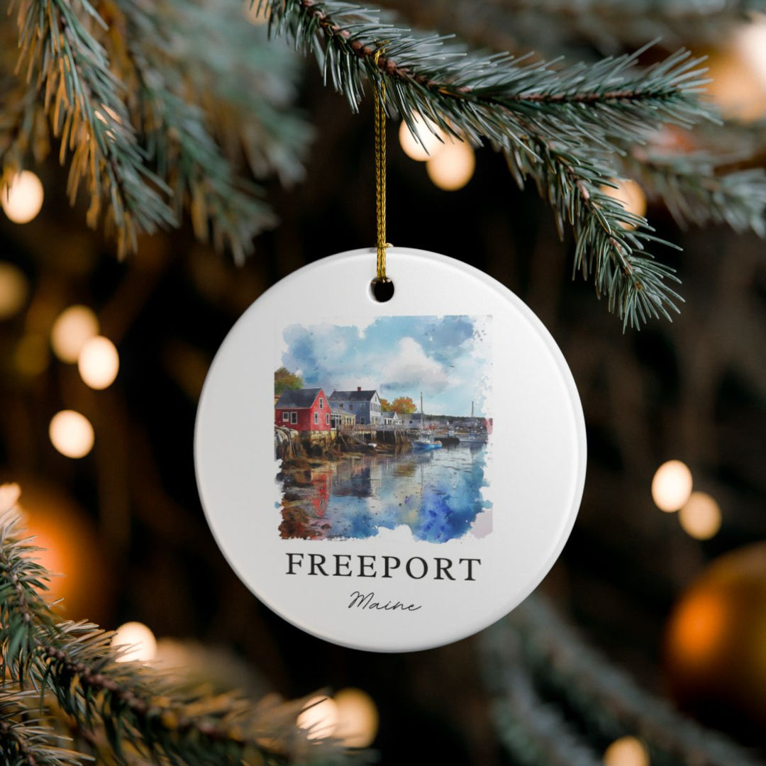 Freeport Maine Ornament: Unique Freeport Maine Souvenir, Freeport Maine Xmas Decor, and Authentic Freeport Maine Gift