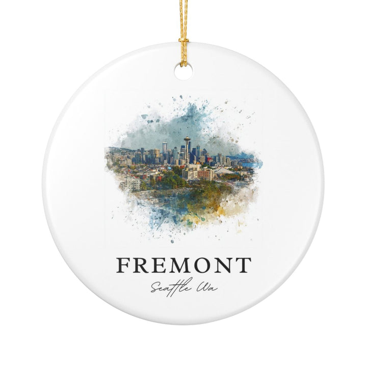 Fremont Seattle WA Ornament: Unique Fremont Seattle Souvenir, Fremont Seattle Washington Xmas Decor, and Authentic Fremont Seattle Gift