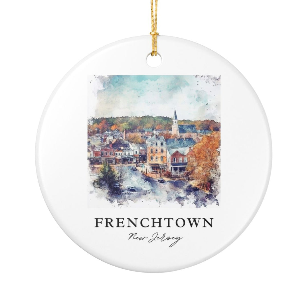 Frenchtown New Jersey Ornament: Unique Frenchtown Souvenir, Frenchtown New Jersey Xmas Decor, and Authentic Frenchtown Gift