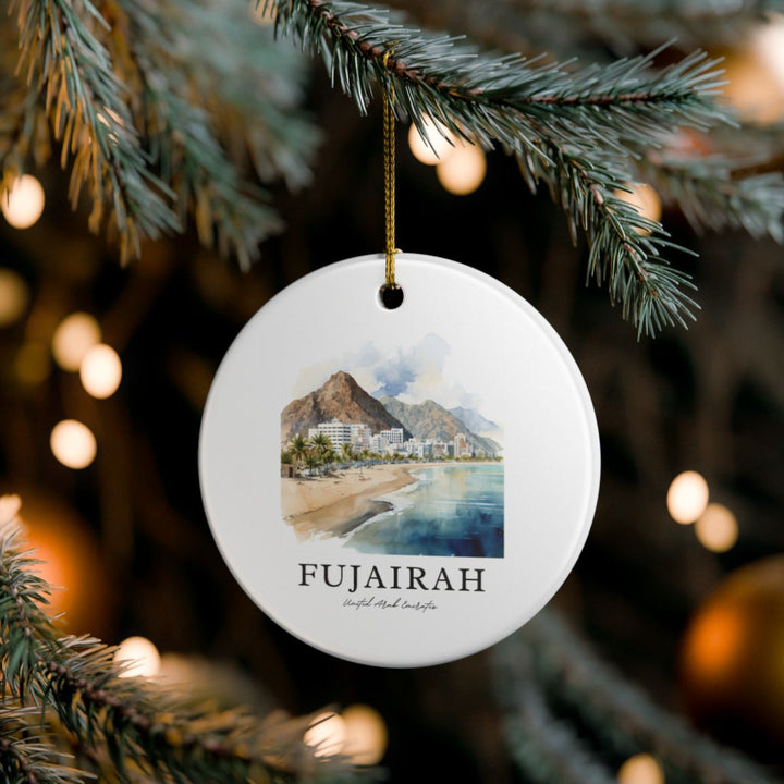Fujairah United Arab Emirates Ornament: Unique Fujairah Souvenir, Fujairah United Arab Emirates Xmas Decor, and Authentic Fujairah Gift