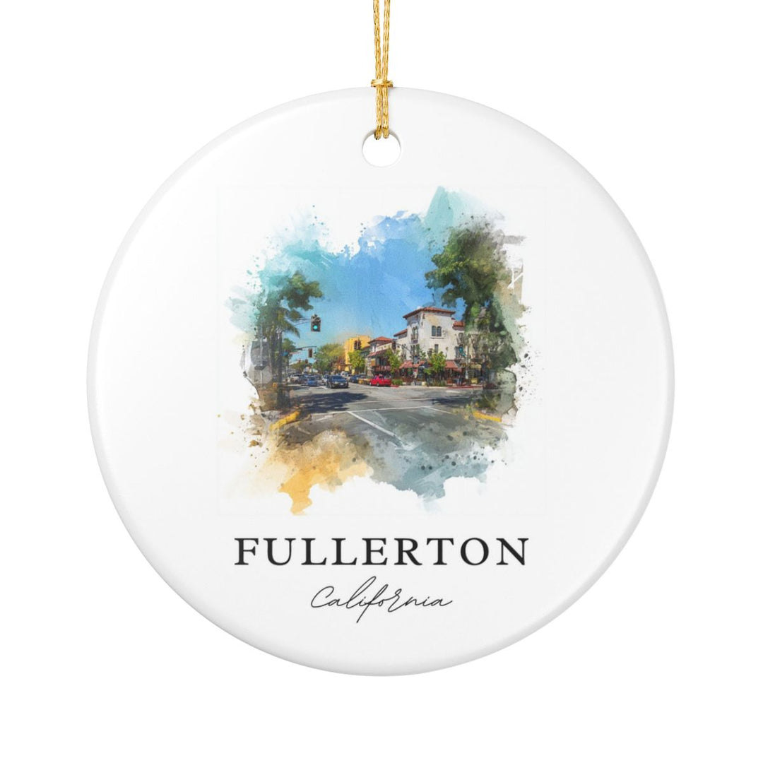 Fullerton California Ornament: Unique Fullerton Souvenir, Fullerton California Xmas Decor, and Authentic Fullerton Gift