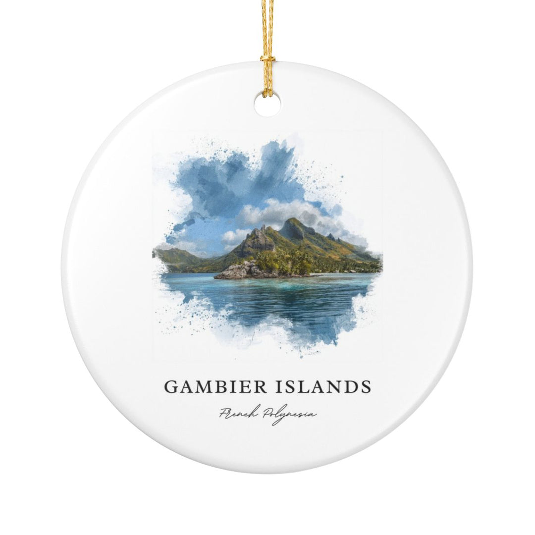 Gambier Islands French Polynesia Ornament: Unique Gambier Islands French Polynesia Souvenir, Gambier Islands French Polynesia Xmas Decor, and Authentic Gambier Islands French Polynesia Gift