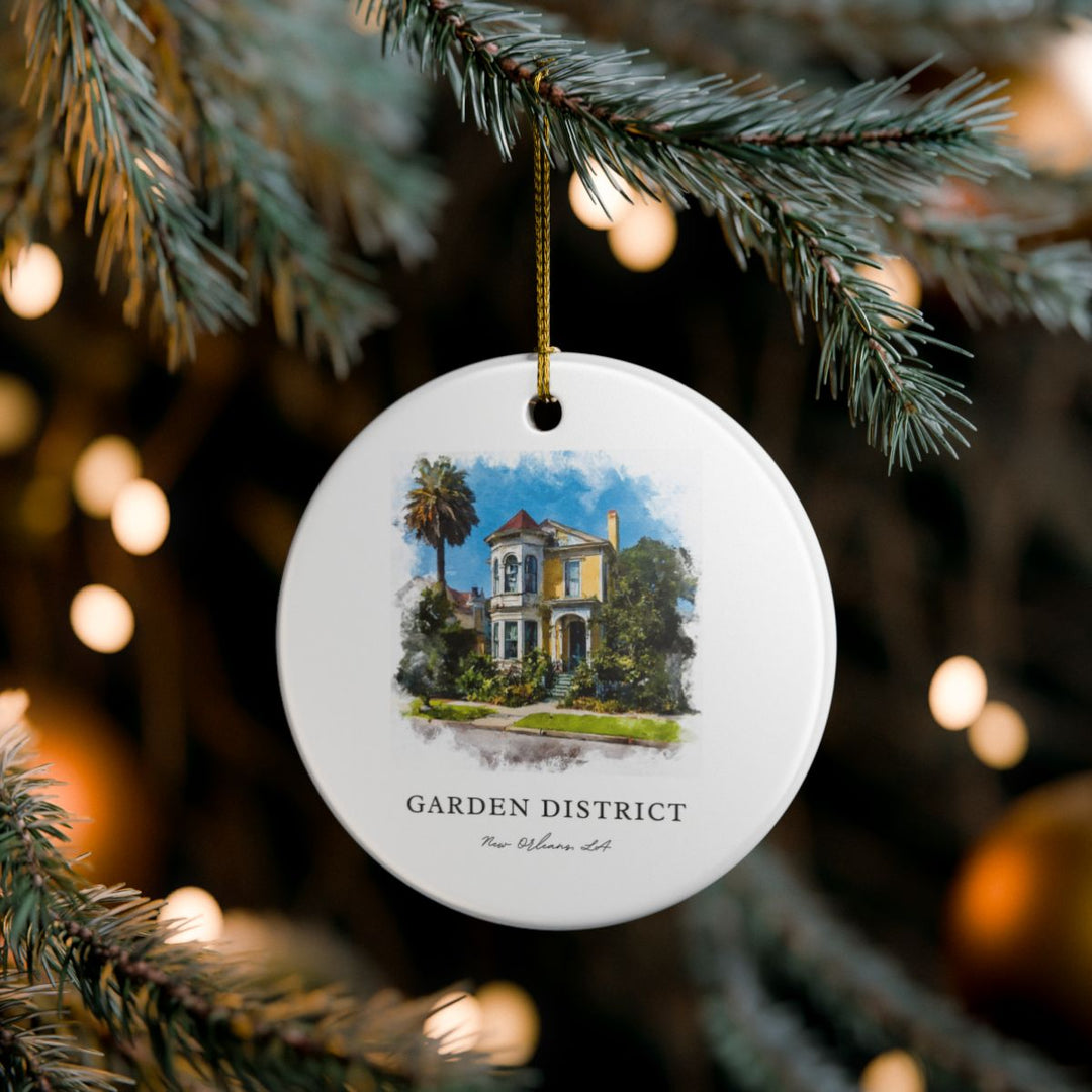 Garden District New Orleans Louisiana Ornament: Unique Garden District Souvenir, Garden District Louisiana Xmas Decor, and Authentic Garden District Gift