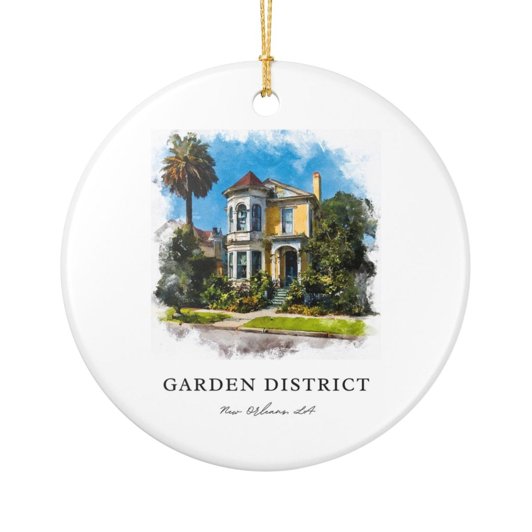 Garden District New Orleans Louisiana Ornament: Unique Garden District Souvenir, Garden District Louisiana Xmas Decor, and Authentic Garden District Gift