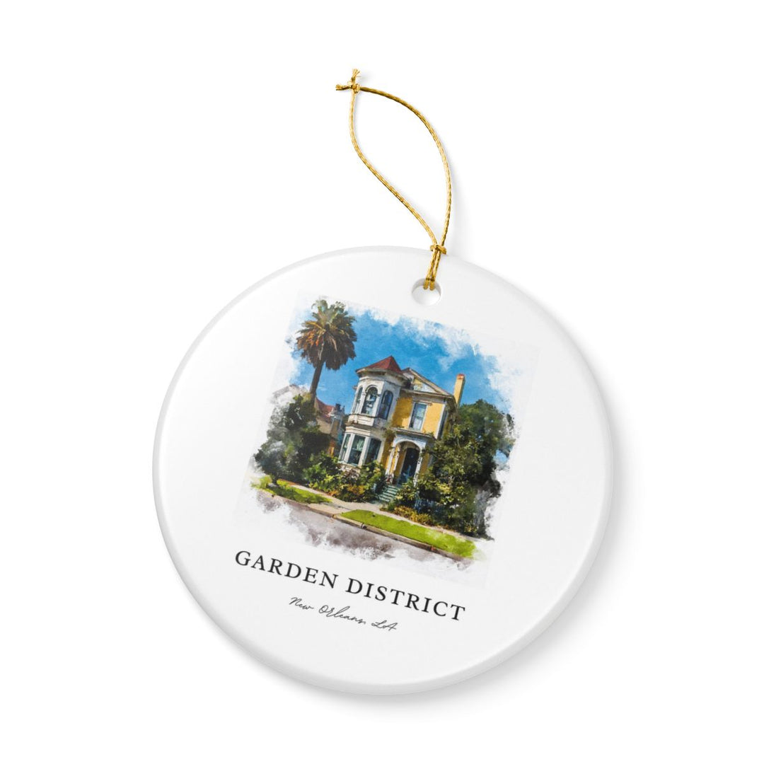 Garden District New Orleans Louisiana Ornament: Unique Garden District Souvenir, Garden District Louisiana Xmas Decor, and Authentic Garden District Gift