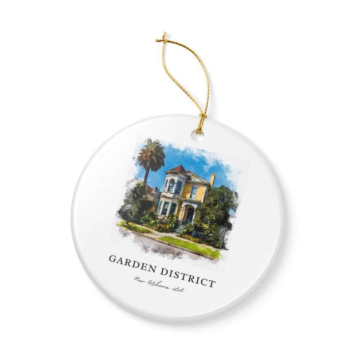 Garden District New Orleans Louisiana Ornament: Unique Garden District Souvenir, Garden District Louisiana Xmas Decor, and Authentic Garden District Gift