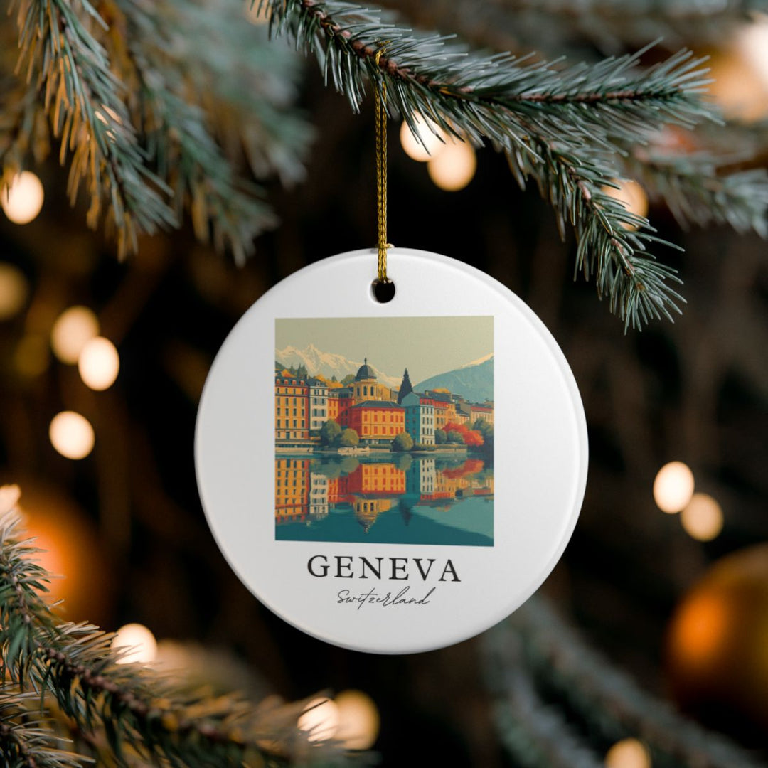 Geneva Switzerland Ornament: Unique Geneva Souvenir, Geneva Switzerland Xmas Decor, and Authentic Geneva Gift