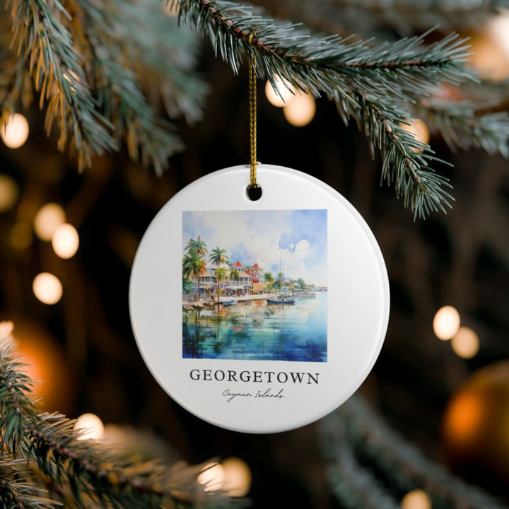 Georgetown Cayman Islands Ornament: Unique Georgetown Souvenir, Georgetown Cayman Islands Xmas Decor, and Authentic Georgetown Gift