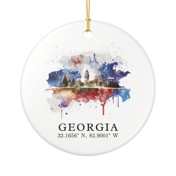 Georgia Ornament: Unique Georgia Souvenir, Georgia Xmas Decor, and Authentic Georgia Gift