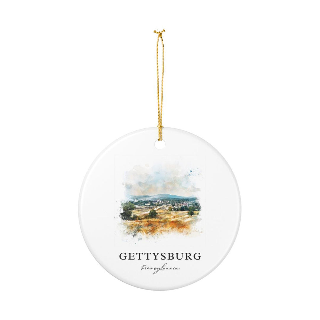 Gettysburg Pennsylvania Ornament: Unique Gettysburg Souvenir, Gettysburg Pennsylvania Xmas Decor, and Authentic Gettysburg Gift