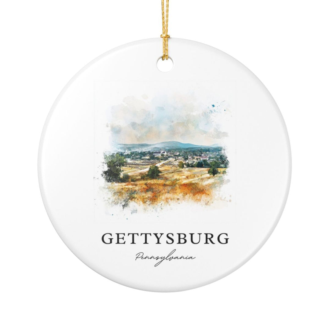 Gettysburg Pennsylvania Ornament: Unique Gettysburg Souvenir, Gettysburg Pennsylvania Xmas Decor, and Authentic Gettysburg Gift
