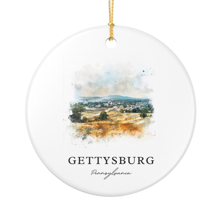 Gettysburg Pennsylvania Ornament: Unique Gettysburg Souvenir, Gettysburg Pennsylvania Xmas Decor, and Authentic Gettysburg Gift