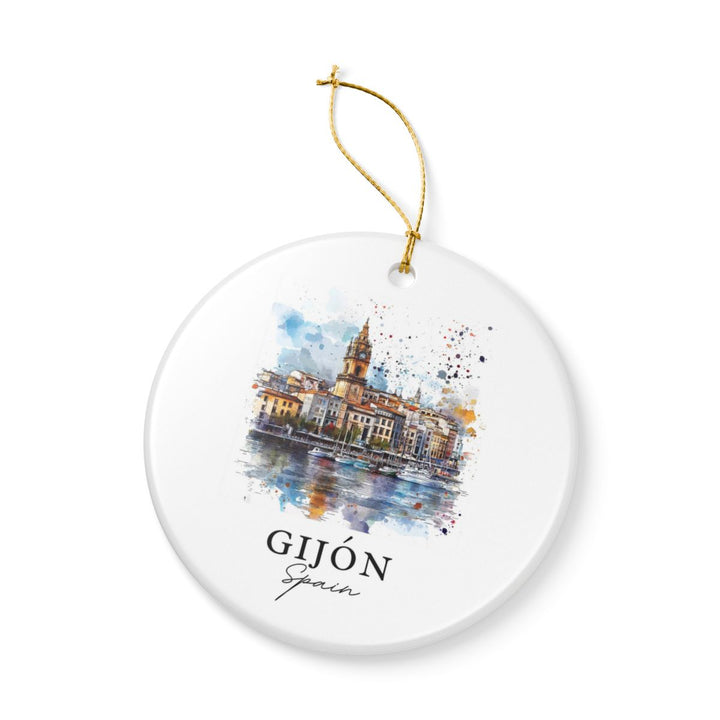 Gijón Spain Ornament: Unique Gijón Souvenir, Gijón Spain Xmas Decor, and Authentic Gijón Gift