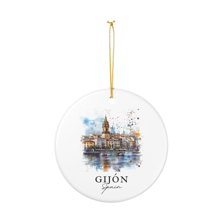 Gijón Spain Ornament: Unique Gijón Souvenir, Gijón Spain Xmas Decor, and Authentic Gijón Gift
