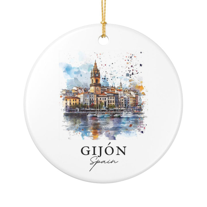 Gijón Spain Ornament: Unique Gijón Souvenir, Gijón Spain Xmas Decor, and Authentic Gijón Gift
