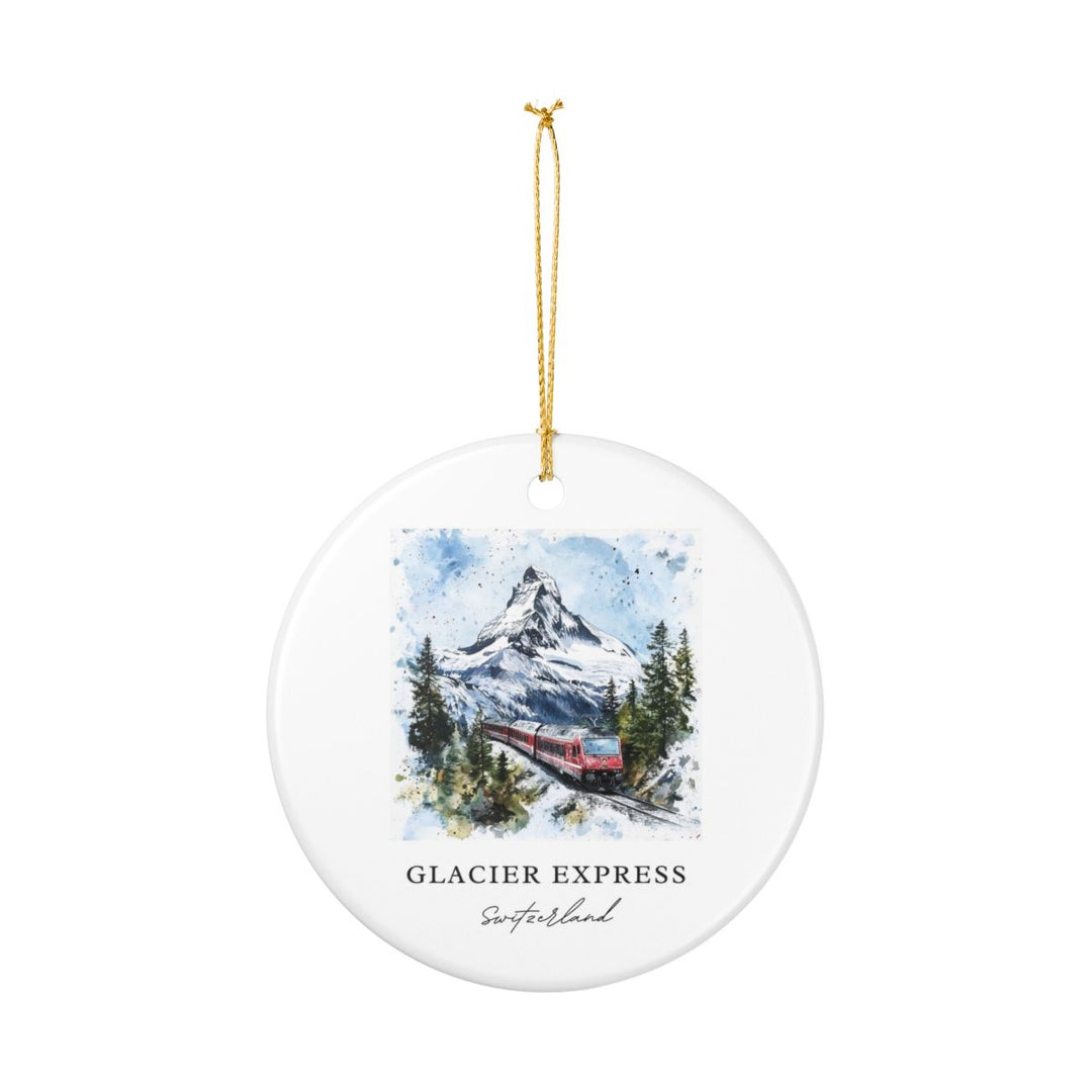 Glacier Express Switzerland Ornament: Unique Glacier Express Souvenir, Glacier Express Switzerland Xmas Decor, and Authentic Glacier Express Gift