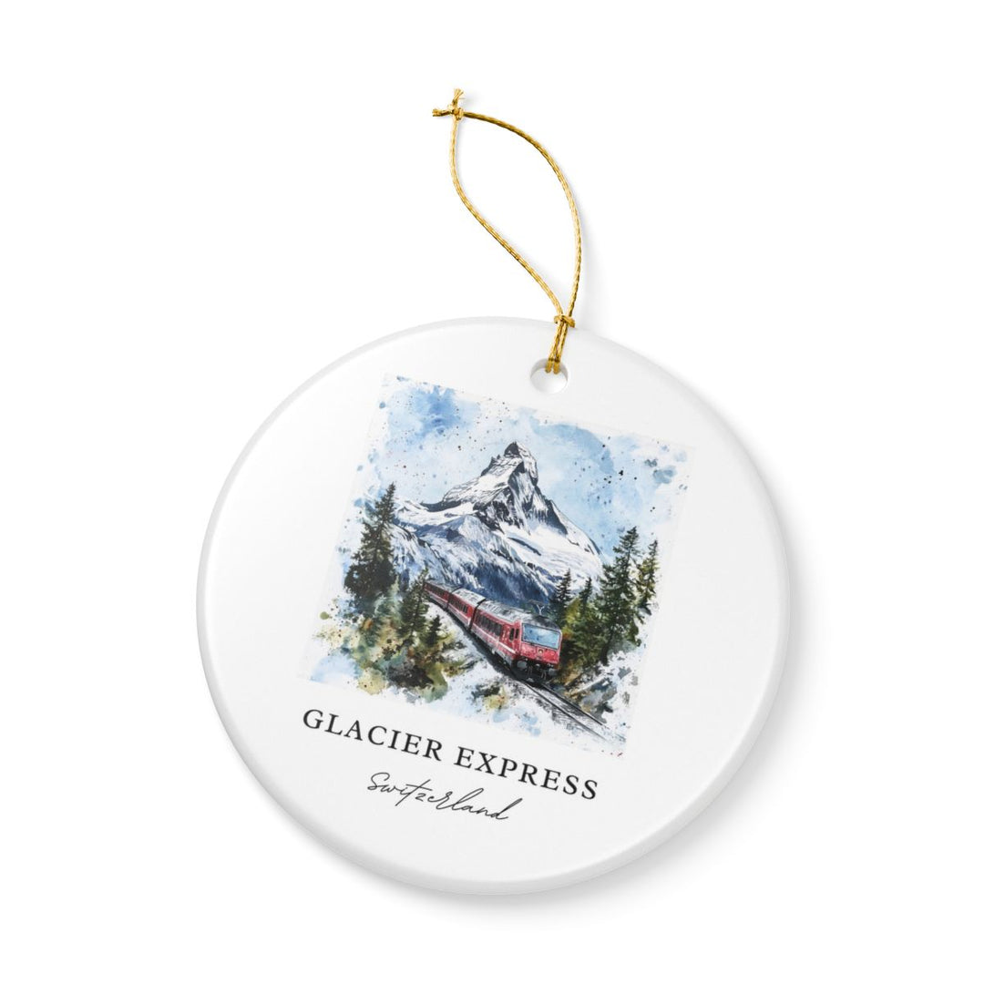 Glacier Express Switzerland Ornament: Unique Glacier Express Souvenir, Glacier Express Switzerland Xmas Decor, and Authentic Glacier Express Gift