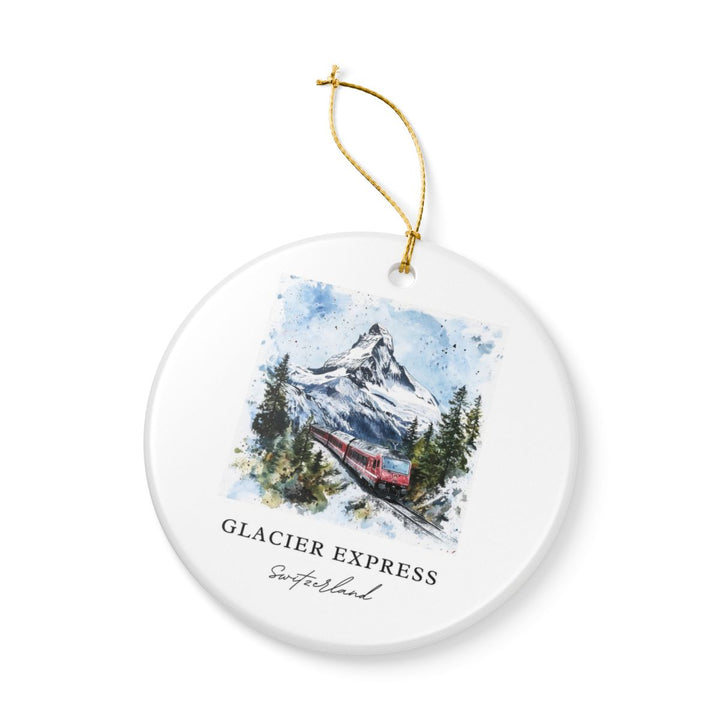 Glacier Express Switzerland Ornament: Unique Glacier Express Souvenir, Glacier Express Switzerland Xmas Decor, and Authentic Glacier Express Gift