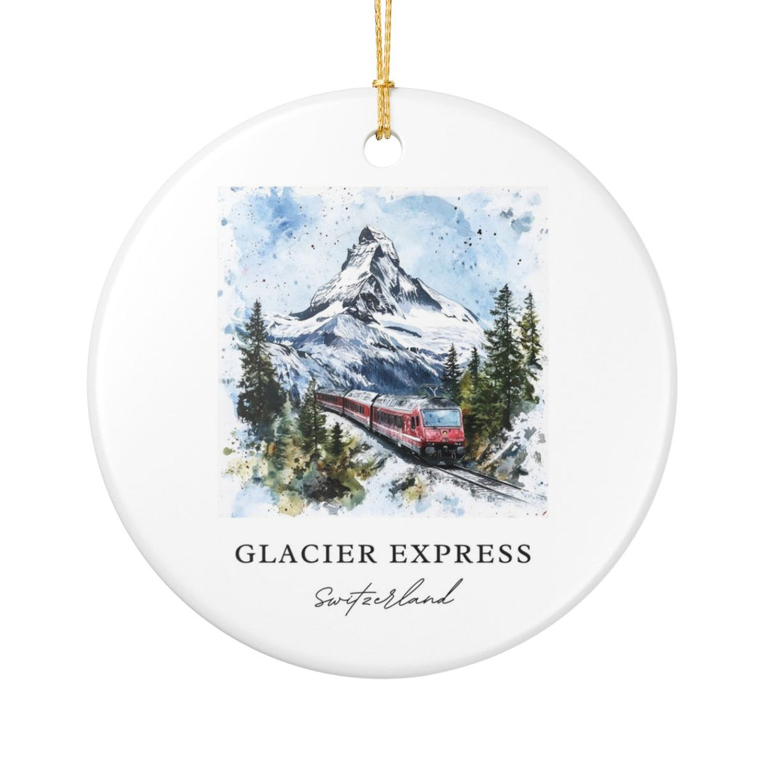 Glacier Express Switzerland Ornament: Unique Glacier Express Souvenir, Glacier Express Switzerland Xmas Decor, and Authentic Glacier Express Gift