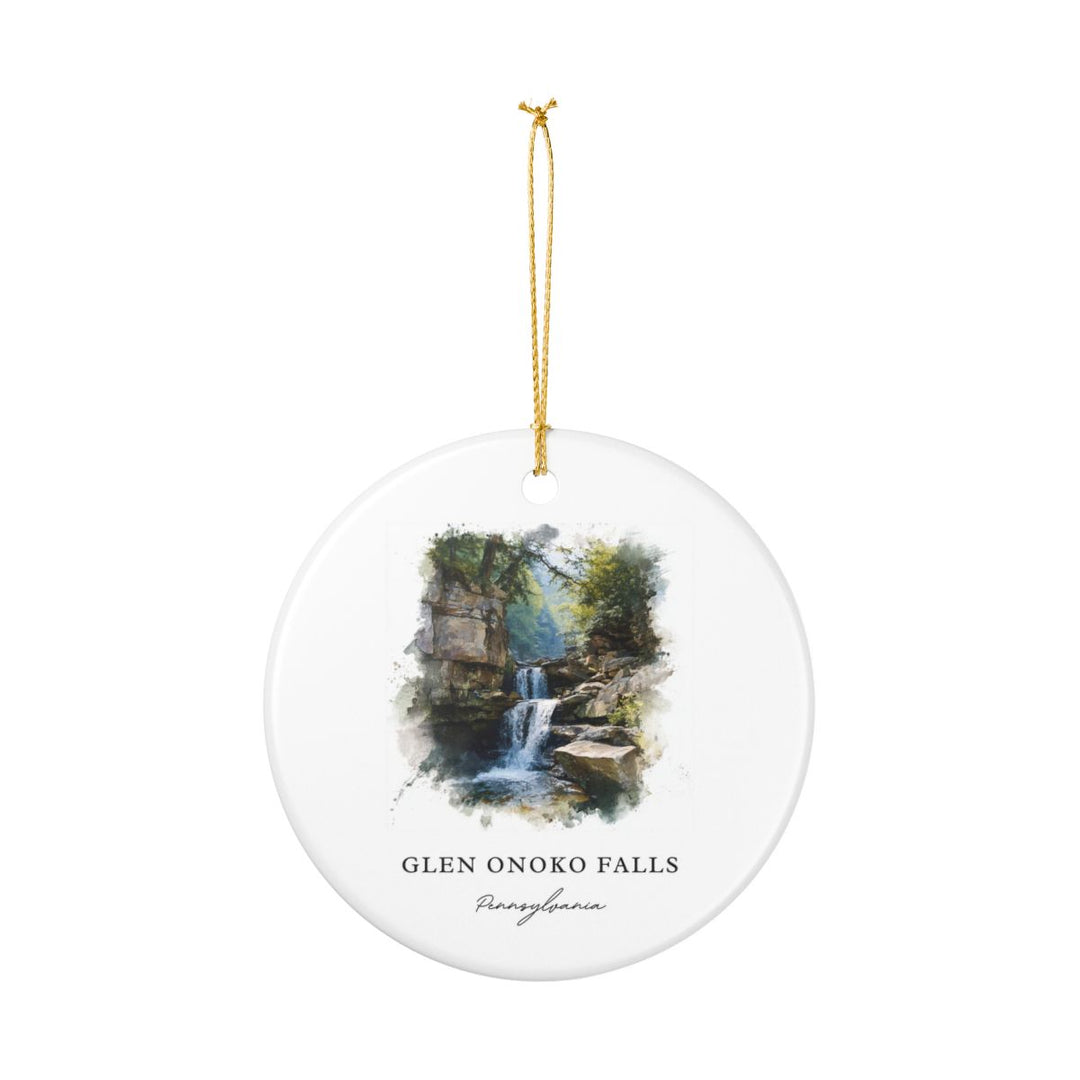 Glen Onoko Falls Pennsylvania United States Ornament: Unique Glen Onoko Falls Souvenir, Glen Onoko Falls Pennsylvania Xmas Decor, and Authentic Glen Onoko Falls Gift