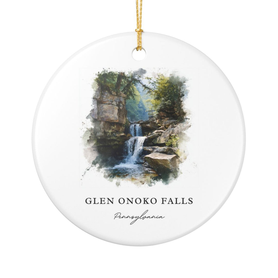 Glen Onoko Falls Pennsylvania United States Ornament: Unique Glen Onoko Falls Souvenir, Glen Onoko Falls Pennsylvania Xmas Decor, and Authentic Glen Onoko Falls Gift