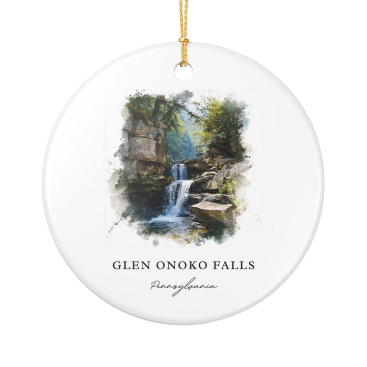 Glen Onoko Falls Pennsylvania United States Ornament: Unique Glen Onoko Falls Souvenir, Glen Onoko Falls Pennsylvania Xmas Decor, and Authentic Glen Onoko Falls Gift