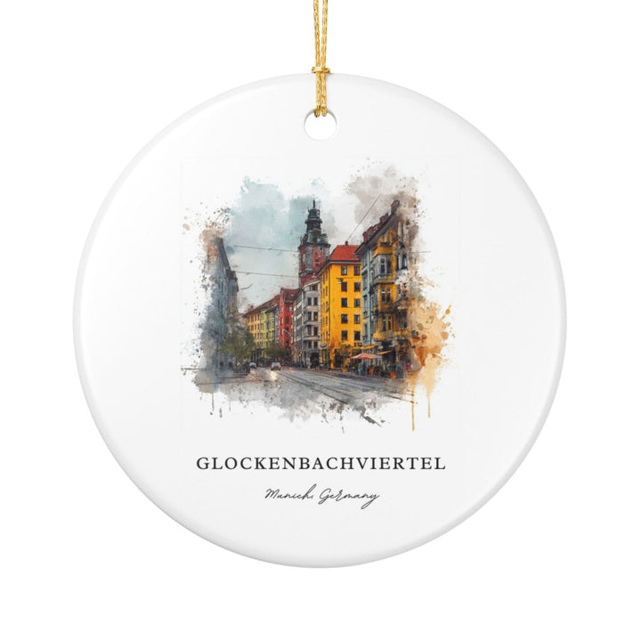 Glockenbachviertel Germany Ornament: Unique Glockenbachviertel Souvenir, Glockenbachviertel Germany Xmas Decor, and Authentic Glockenbachviertel Gift