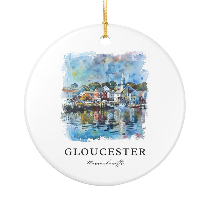 Gloucester Massachusetts USA Ornament: Unique Gloucester Souvenir, Gloucester Massachusetts Xmas Decor, and Authentic Gloucester Gift